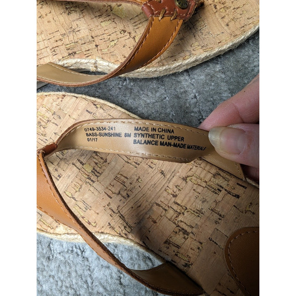 Bass Sunjuns Sunshine Espadrille Sandals WOMENS SIZE 8M cork comfy casual travel - Picture 7 of 8